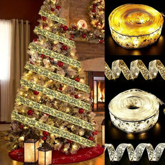 10 Lights LED Bouquet Christmas Ribbon Lights Colorful Flashing String Lights