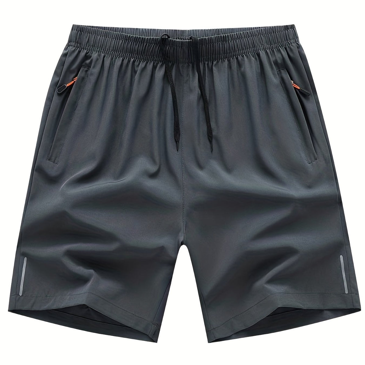 Men's Breathable Shorts With Zipper Pockets Drawstring Elastic Waist