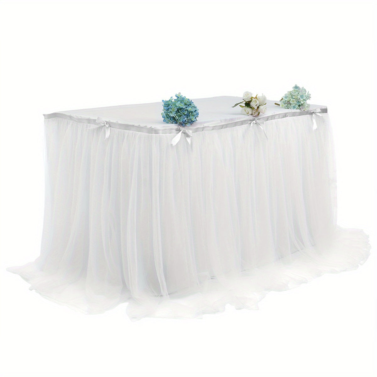Table Skirt For Rectangle/Round Tables Ruffle Table Cloth for Party Wedding