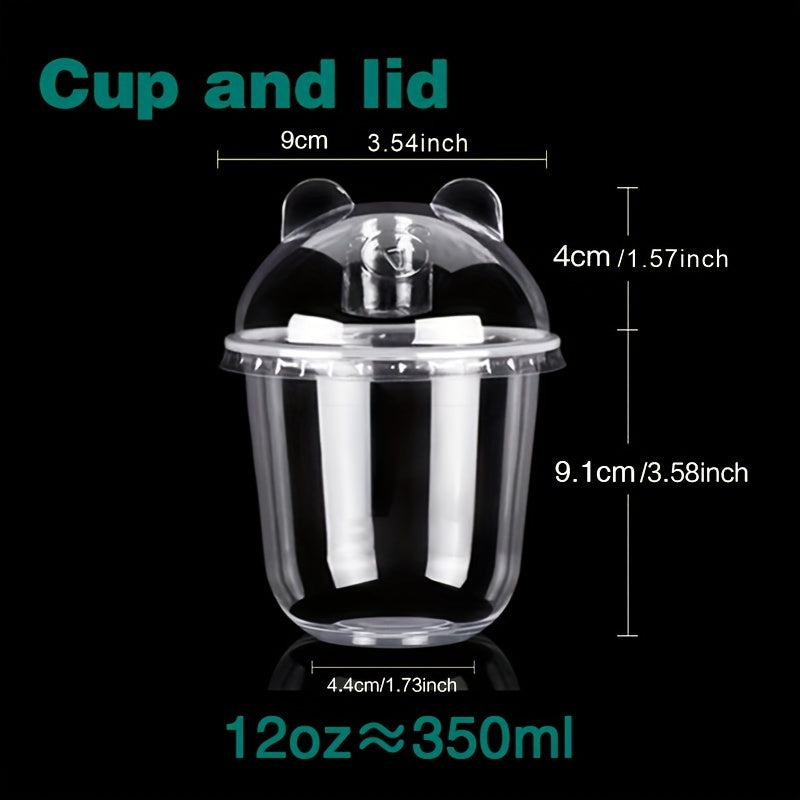 Disposable Plastic Cup With Lid Christmas Supplies for Dessert Fruit Juice