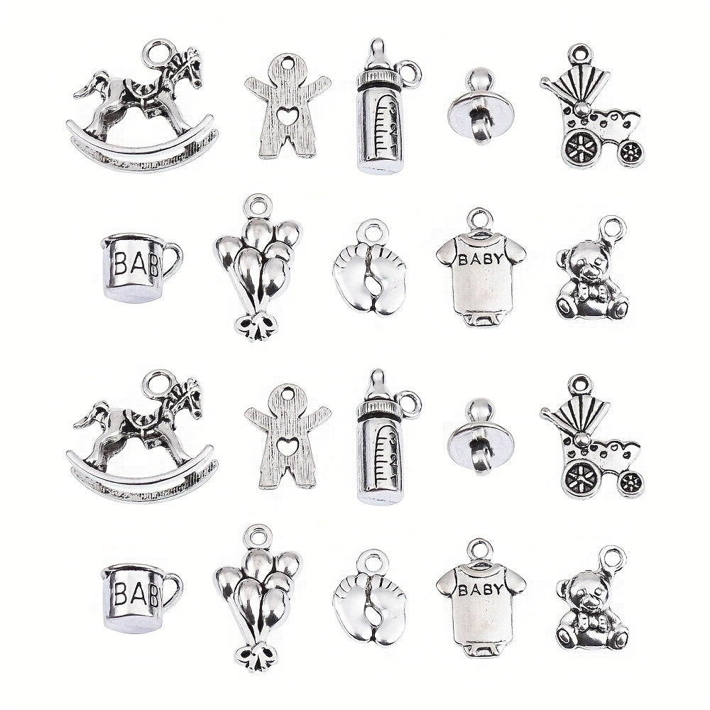 100Pcs Newborn Baby Charms for Jewelry Making DIY