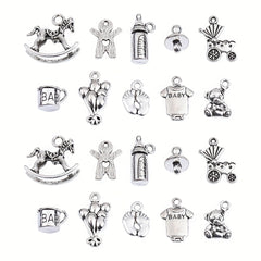 100Pcs Newborn Baby Charms for Jewelry Making DIY