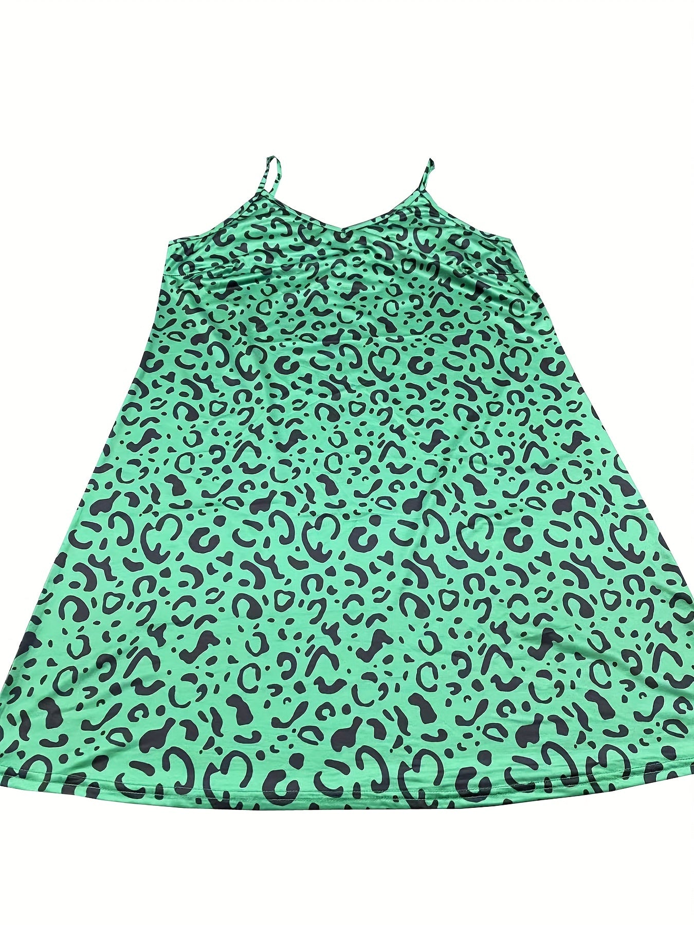  Leopard Print V Neck Lounge Cami Dress