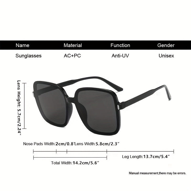 Square Frame Sunglasses Gradient Lens Rivet Decor UV400