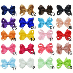 Solid Style Bow Hair Clip for Baby Girls - Duck Billed Clip