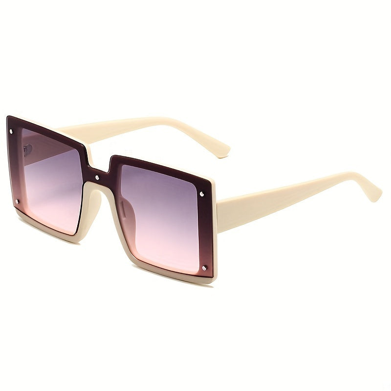Large Square Sunglasses Casual Block Gradient Glasses UV400