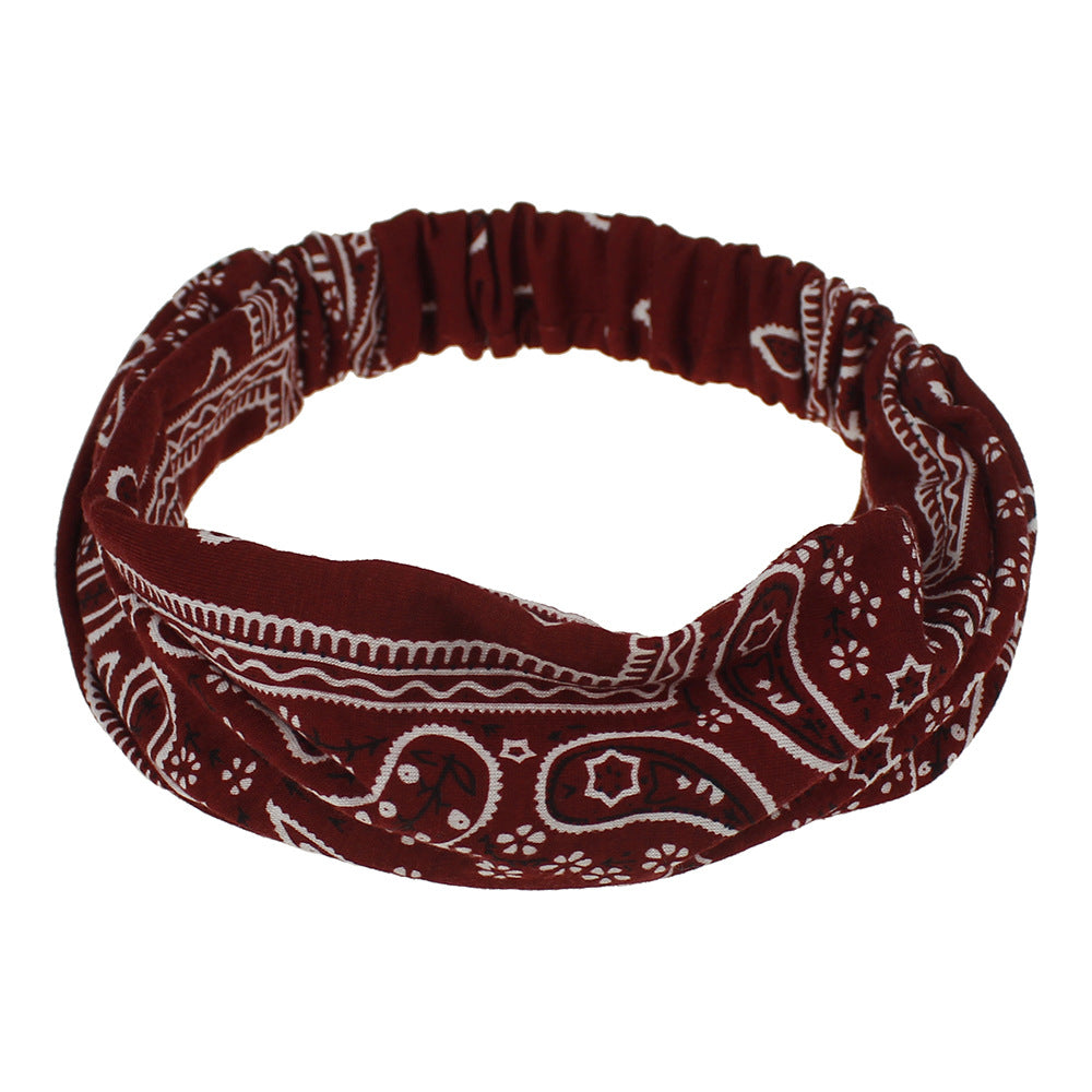 Men's Vintage Print Hair Band Elastic Band Sport Headband