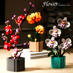 Flower Building Block Set with Vase - Ideal Home Decoration Gift