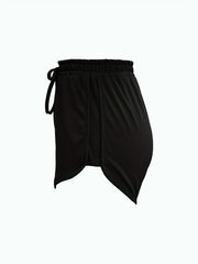 Lace Up Lounge Bottoms Soft Elastic Waistband Shorts Womens Loungewear