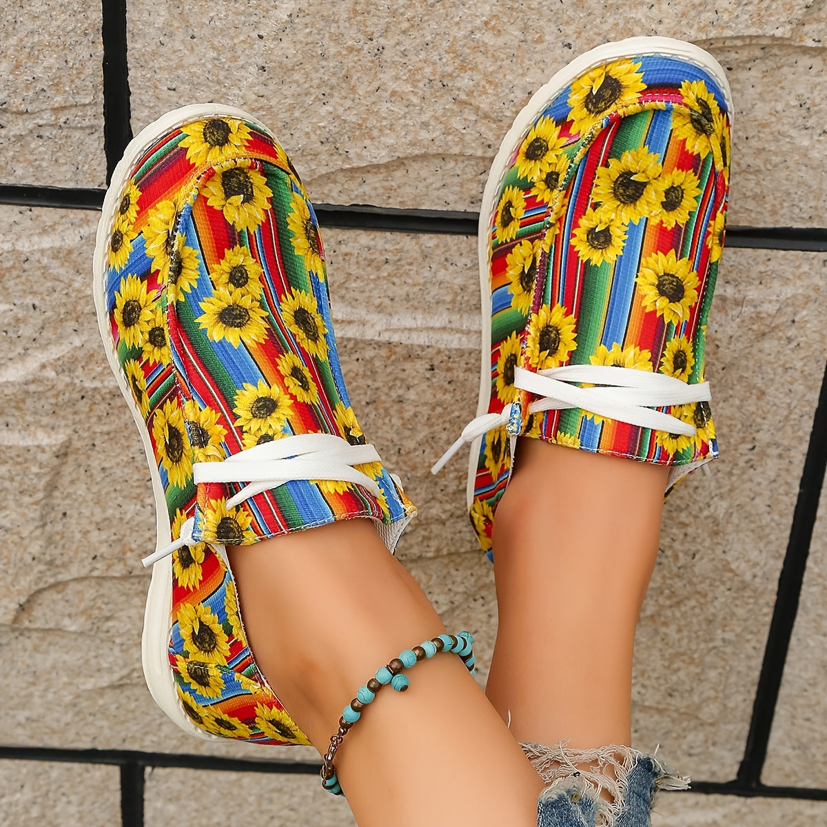 Women's Floral Canvas Shoes Lightweight Slip On Comfy Daily Shoes
