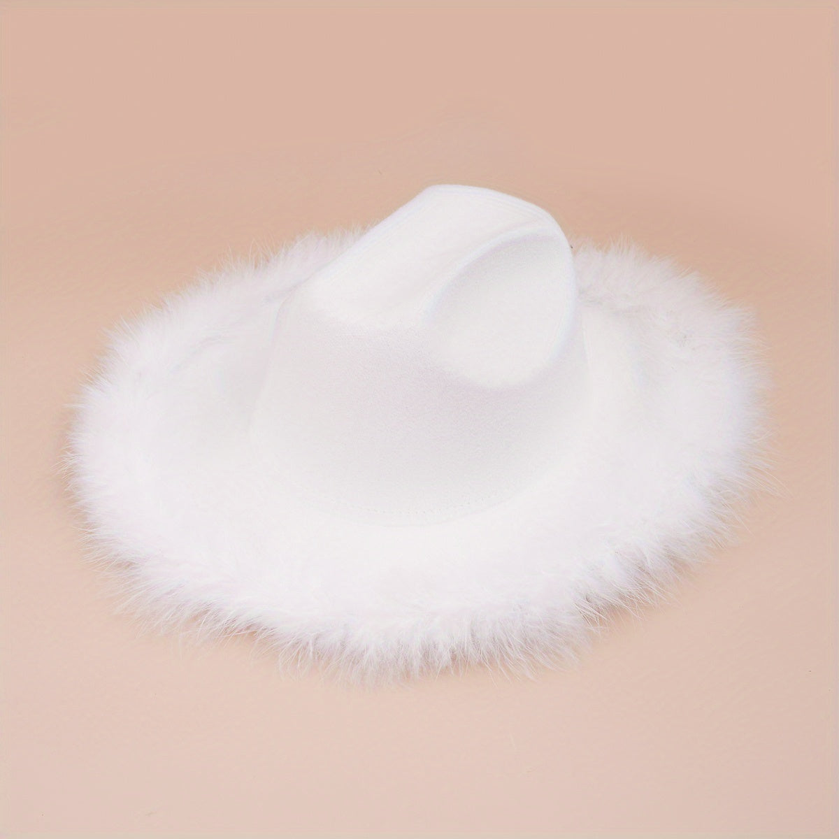 Feather Brim Cowgirl Hat Outdoor Sun Fedora Cap