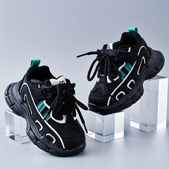 Boys Lightweight Anti-Slip Lace Up Sneakers for Outdoor Activities