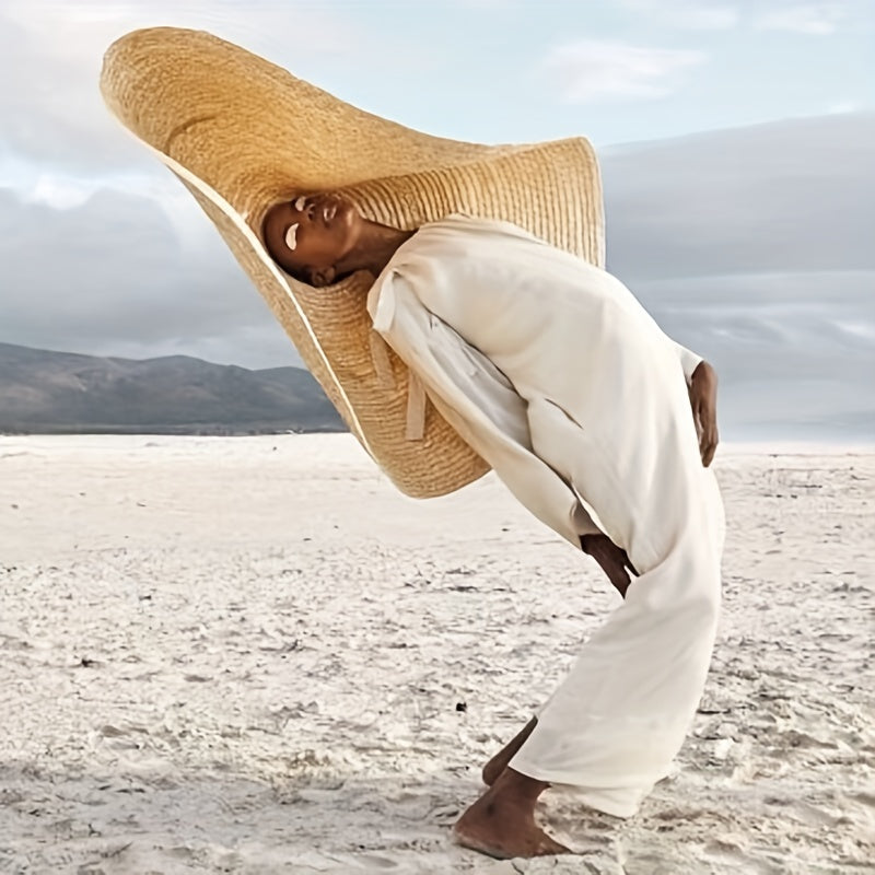 Vintage Large Brim Straw Hat Summer Beach Hats For Women