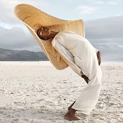 Vintage Large Brim Straw Hat Summer Beach Hats For Women