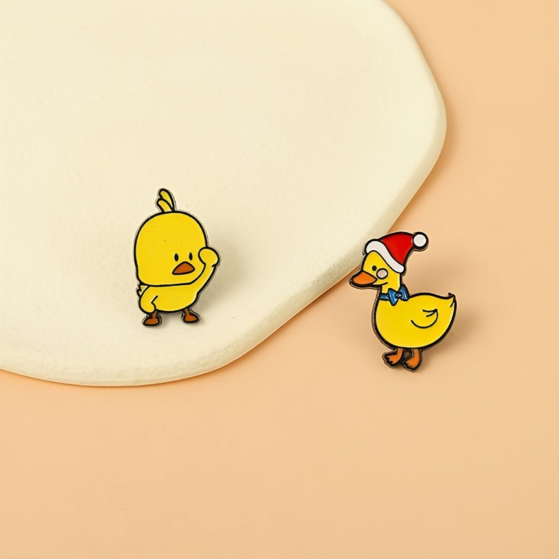 Creative Cartoon Duck Shape Baking Paint Pin Funny Pin