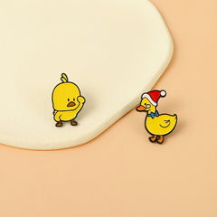 Creative Cartoon Duck Shape Baking Paint Pin Funny Pin