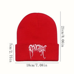 High Letter Embroidery Knitted Hat Autumn Winter Pullover Beanie