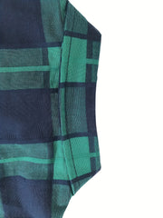 Boys Stylish Plaid Long Sleeve Shirt Casual Lapel Stretch Top