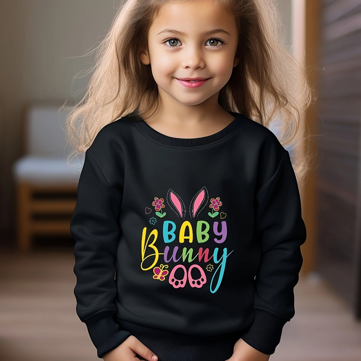 OERYUI Toddler Girls BABY BUNNY Graphic Long Sleeve Sweatshirt Halloween Gift