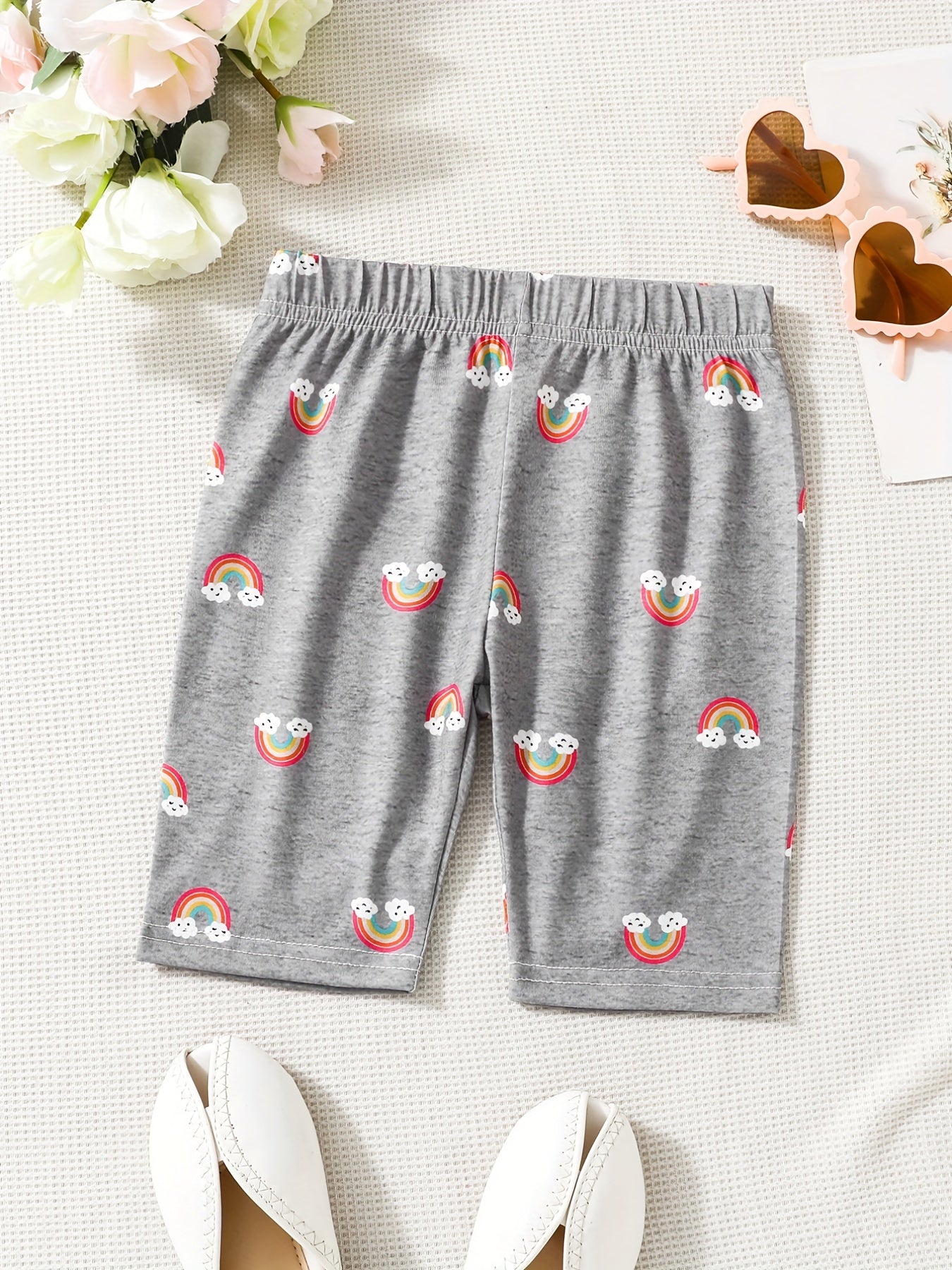 Girls' Graffiti Skinny Shorts Leggings for Outwear Dance Bike Shorts