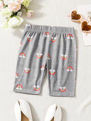 Girls' Graffiti Skinny Shorts Leggings for Outwear Dance Bike Shorts