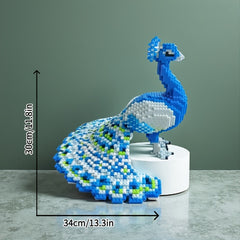 Peacock Building Blocks Model Vibrant & Feather Creative Home Decor