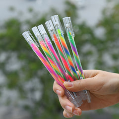 6 Pack Rainbow Glitter Pens 1.2mm Gradient Markers for School & Office Use