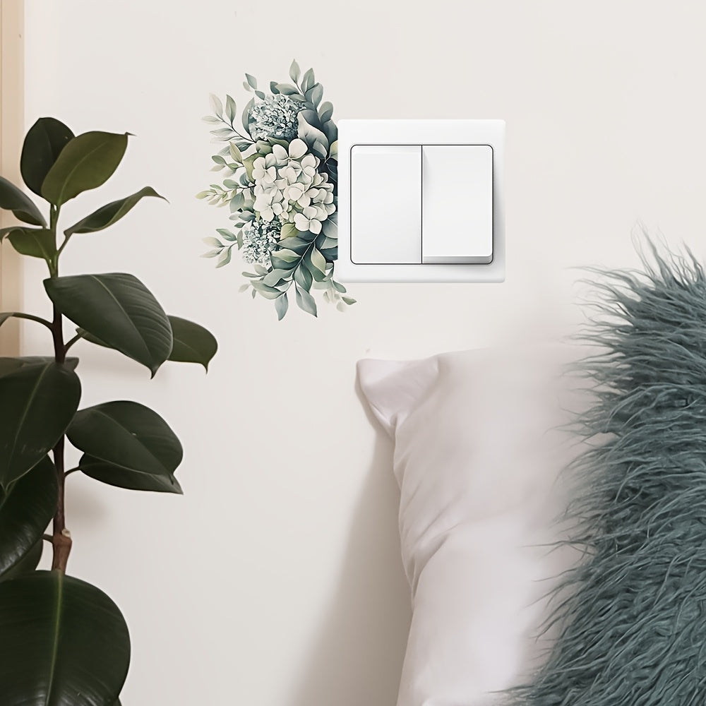 Green Plant Leaf Wall Decal Waterproof PVC Sticker