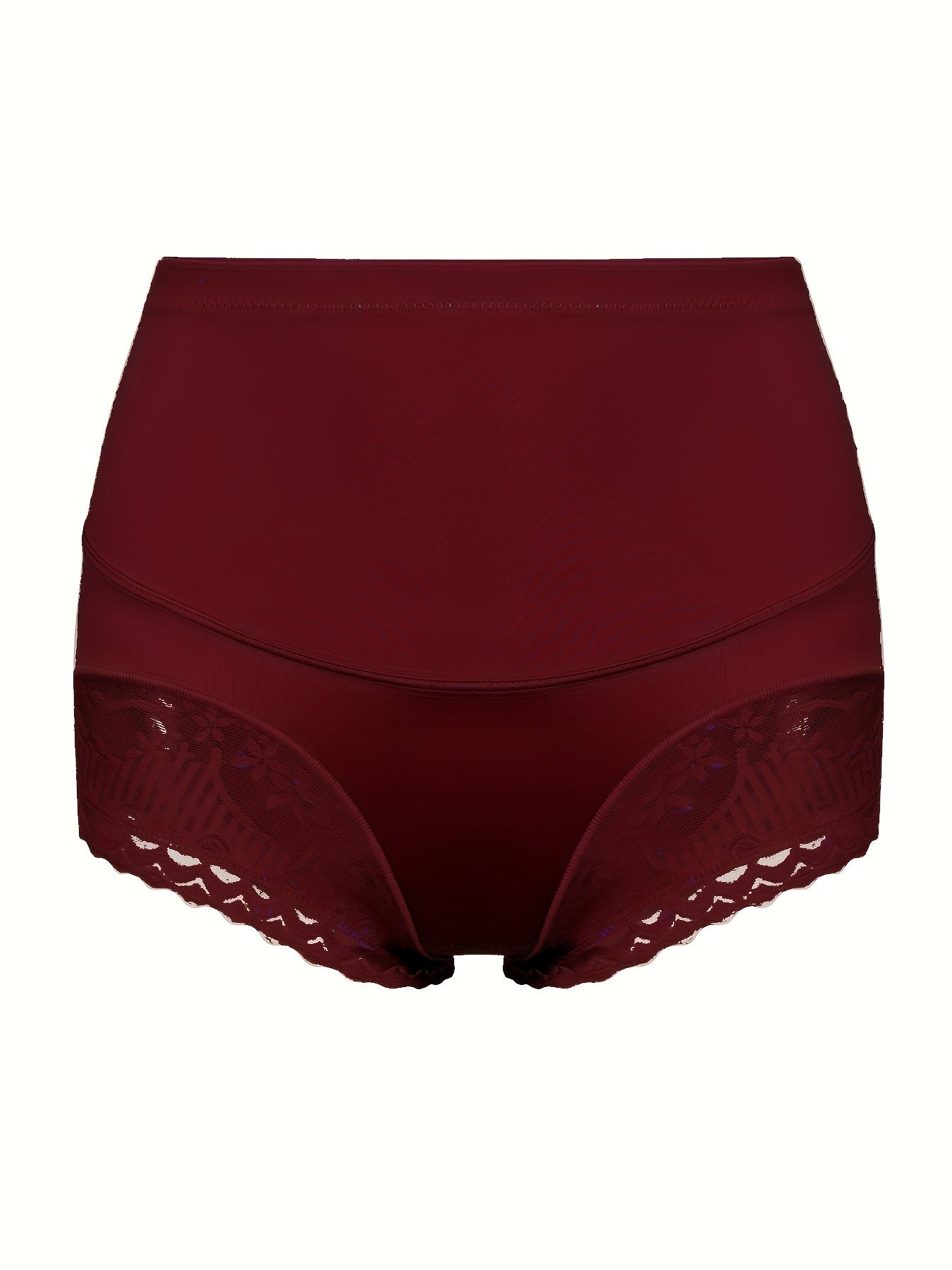 Contrast Lace Trim High Rise Tummy Control Shapewear Boy Shorts