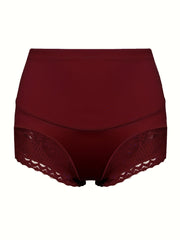 Contrast Lace Trim High Rise Tummy Control Shapewear Boy Shorts