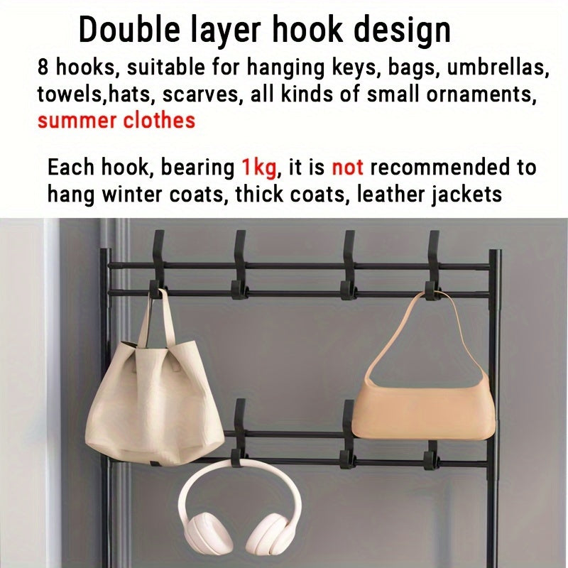 Layer Clothes Storage Rack With Shoe Storage Rack, Standing Clothes Metal Stand
