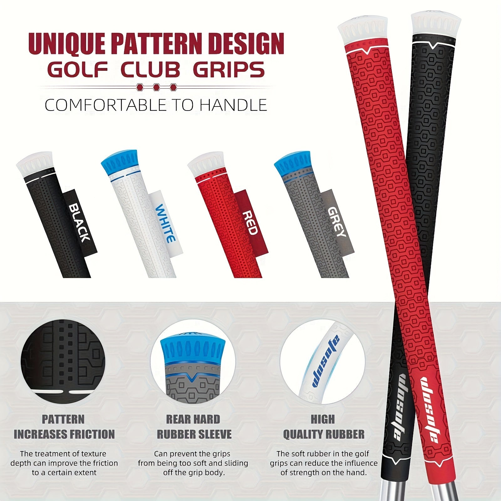 Durable Golf Rubber Putter Grips - Shockproof Training Accessory
