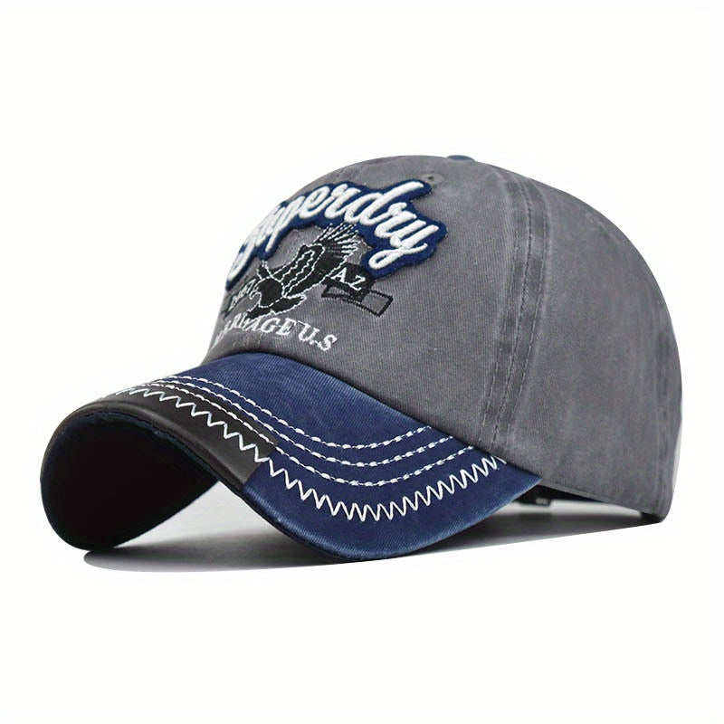 Eagle Embroidered Baseball Cap Vintage Letters Sun Hat