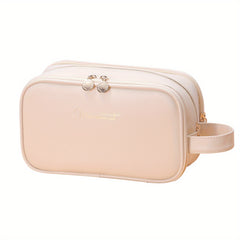 Portable Layer Cosmetic Bag Waterproof Makeup Brush Organizer PU Leather