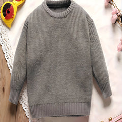 Baby Boys Long Sleeves Crew Neck Knit Sweaters Pullovers For Spring Autumn