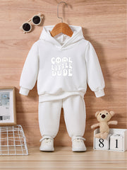 Baby Ltr Print Casual Outfit Hoodie Trousers Set LITTLE DUDE