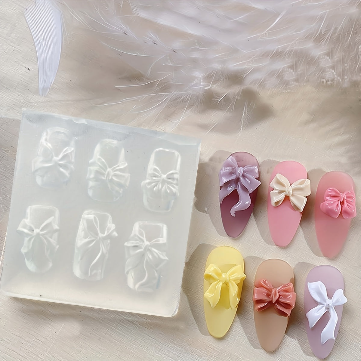 Bowknot 3D Nail Art Charms Silicone Mold DIY Decorations