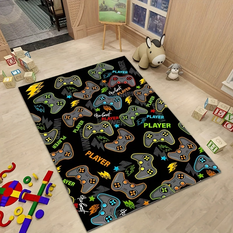 Game Controller Print Area Rug Anti-Skid Soft Carpet Washable Vintage Floor Mat
