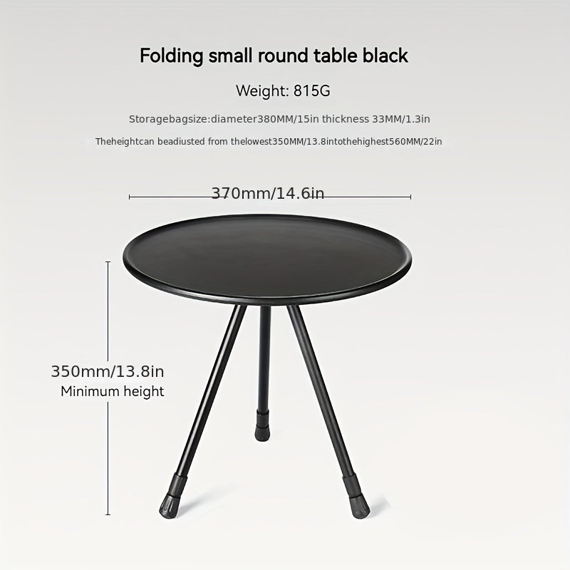 Aluminum Folding Small Round Table Portable Adjustable Camping Coffee Table