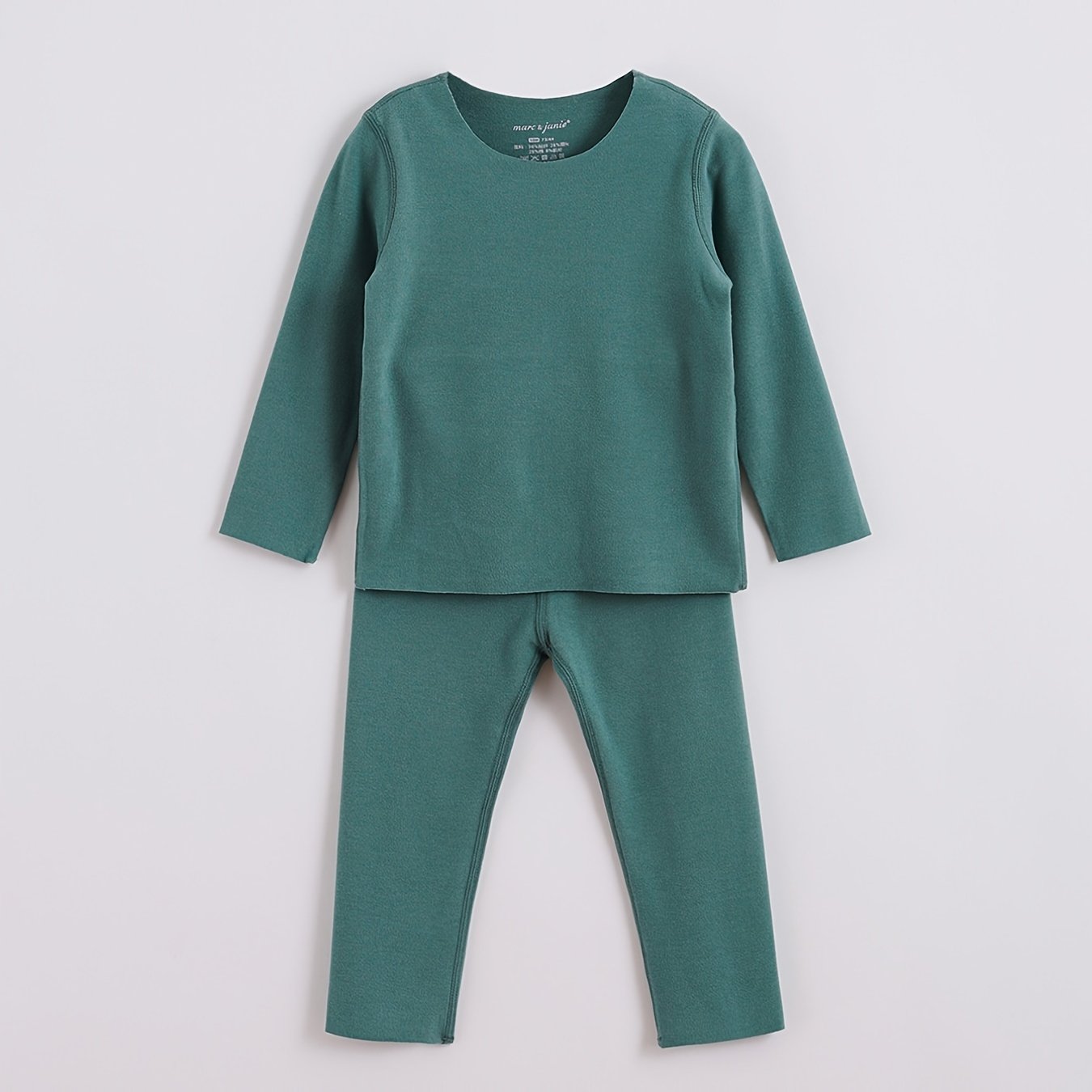 MARC&JANIE Kids Winter Thermal 2pcs Underwear Set crew neck long sleeve