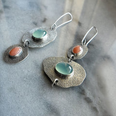 Bohemian Asymmetric Vintage Earrings, Synthetic Gemstone 1Pair