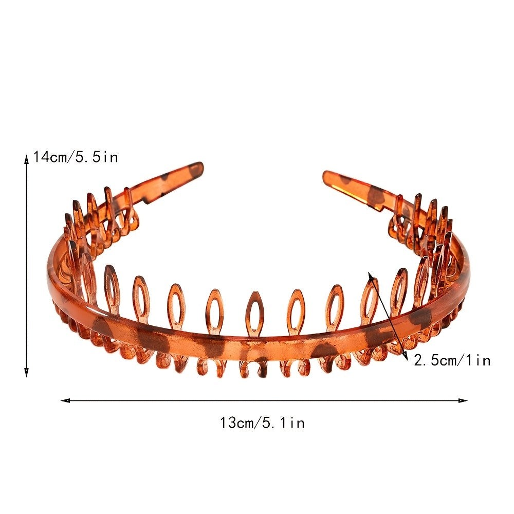 Non Slip Brown Toothed Headband Hair Comb Hairband