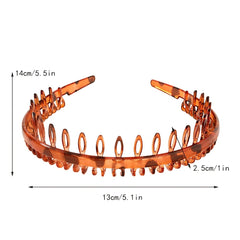 Non Slip Brown Toothed Headband Hair Comb Hairband