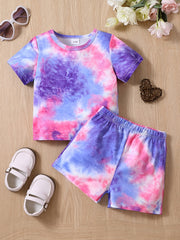 Baby Boys Coconut Tree Print T-shirt & Shorts Set Summer Beach Vacation Clothes