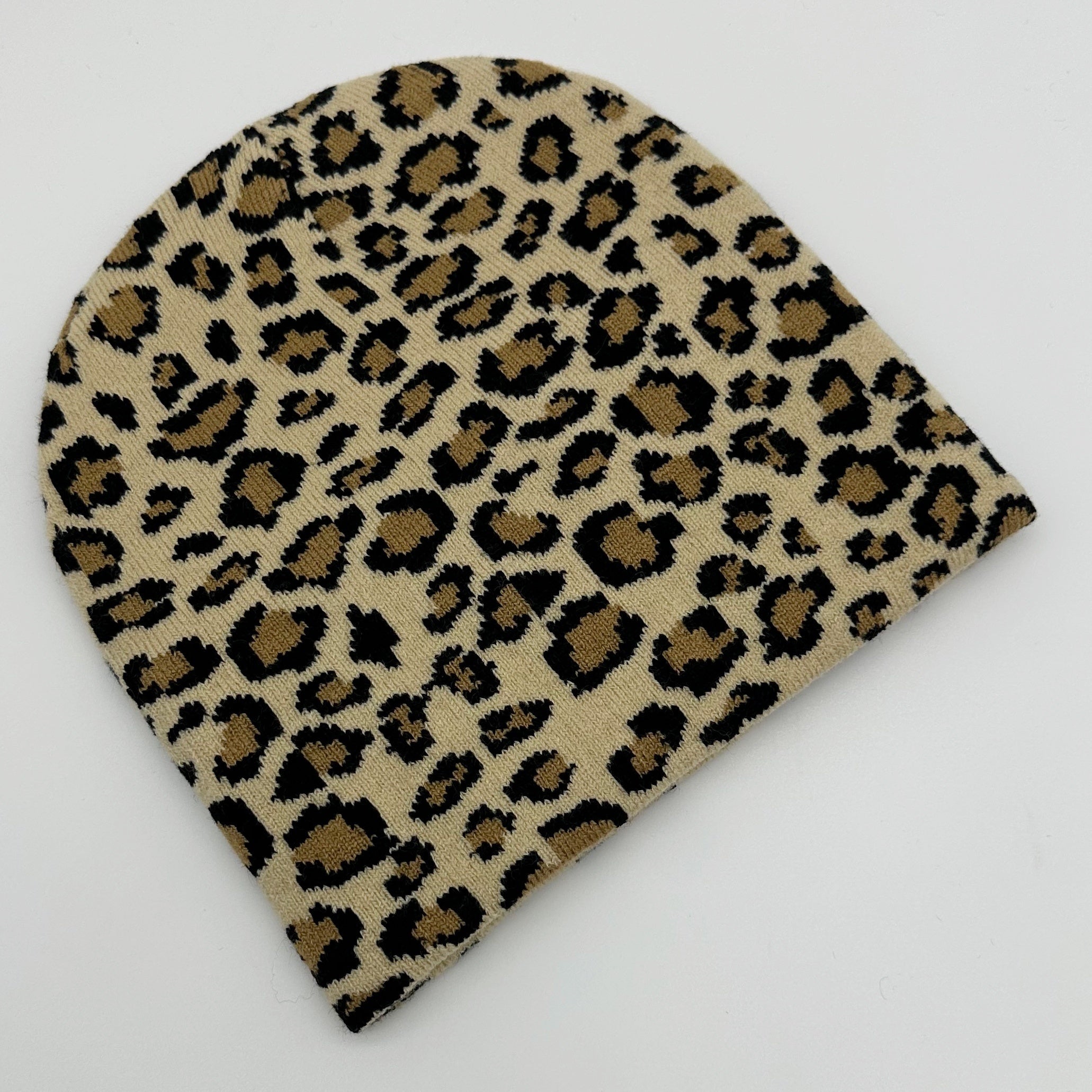 Leopard Spotted Animal Jacquard Knitted Hat Stretch Woolen Hat