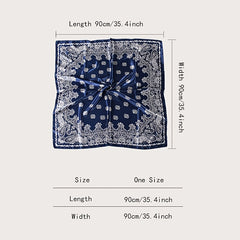 Floral Print Silk Head Scarf Lightweight Hank