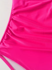  Keyhole Halter One Piece Bathing Suit