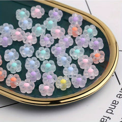 20pcs 12mm Matte Acrylic Flower Beads DIY Jewelry Bracelet