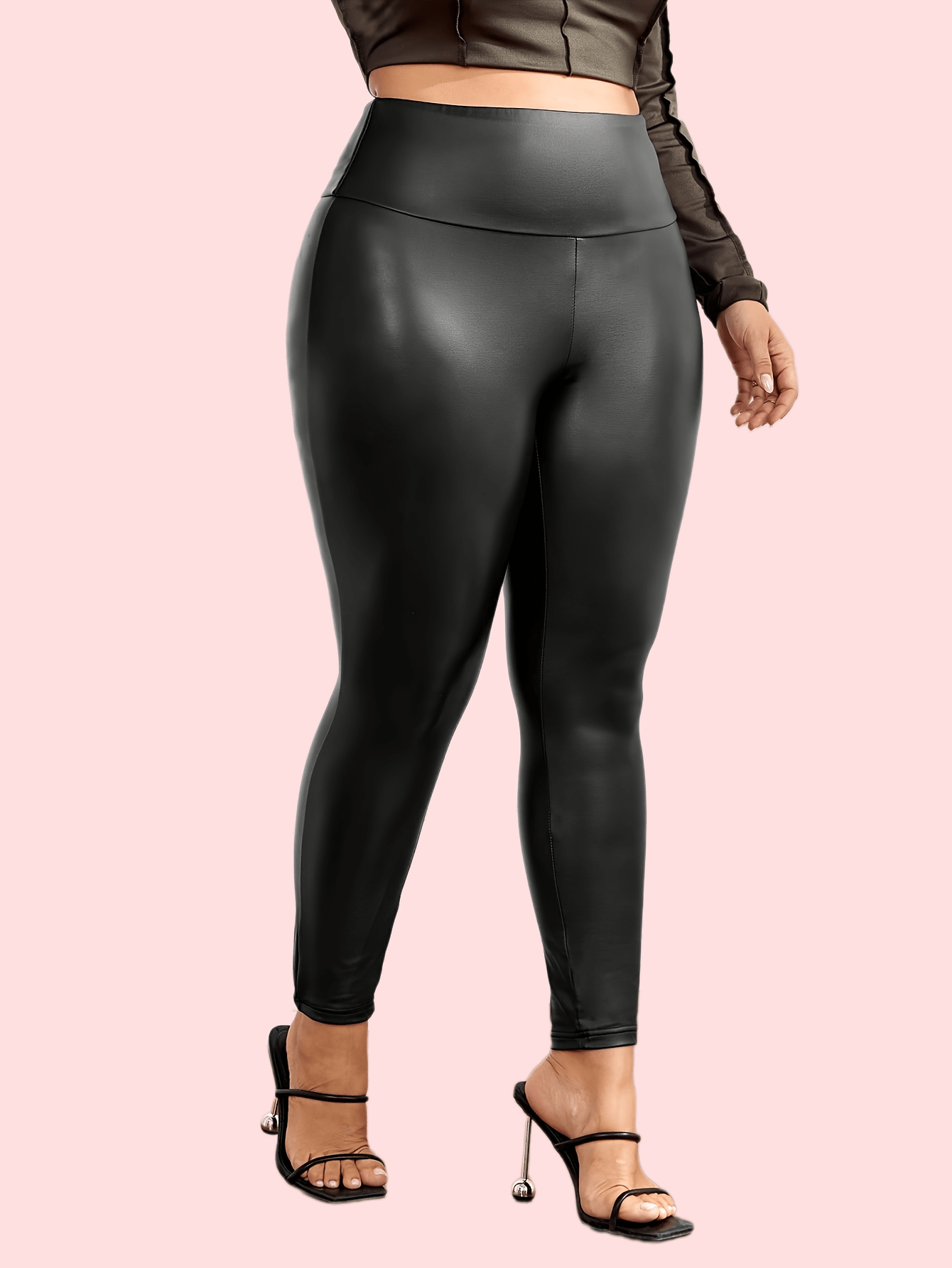  Casual Leggings High Rise Faux Leather Skinny Leggings