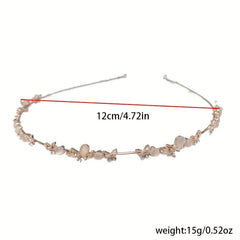 Rhinestone Flower Metal Headband Leaf Headdress Hair Band